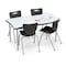 Mooreco Porcelain Desktop, Creator Table 60x30 with Platinum Direct Mount Shapes Legs 70527 - alternate 3